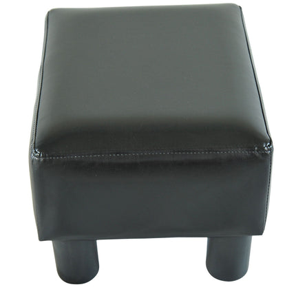 Taburet Chesterfield z umělé kůže – 40x30x24cm, černá