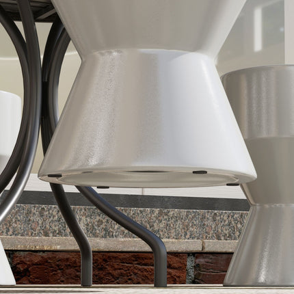Ceramic hourglass garden stool, 120 kg capacity, weather resistant