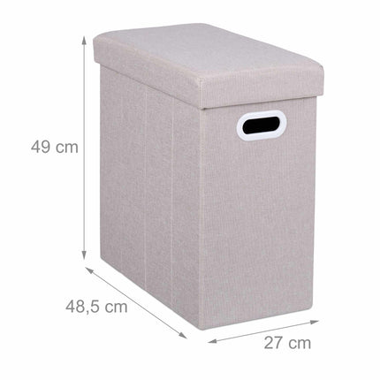 Stool with storage space beige