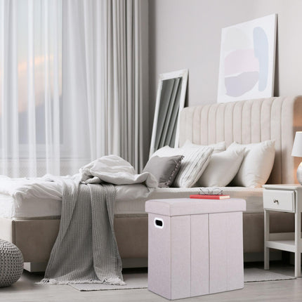 Stool with storage space beige