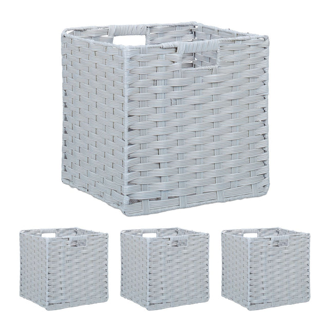Storage Baskets Set of 4 – Durable Plastic Organisers