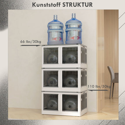Stohovatelný úložný box 69L s kolečky, skládací, bílý