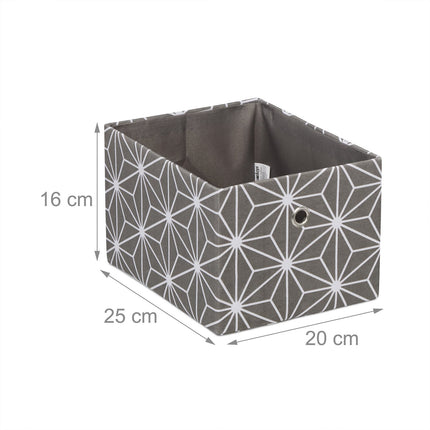 Úložný box, sada 2 ks – textilní organizéry, šedá