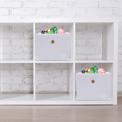 Storage Boxes Set of 2 – Multi-Color Fabric Organizers