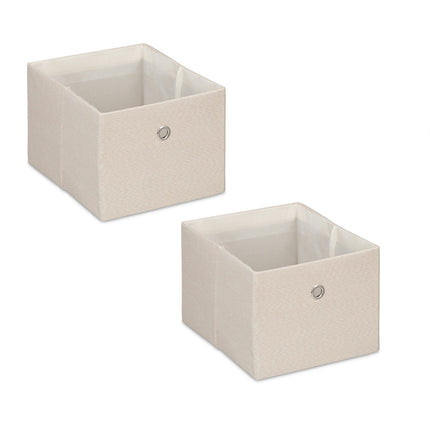 Storage Boxes Set of 2 – Multi-Color Fabric Organizers