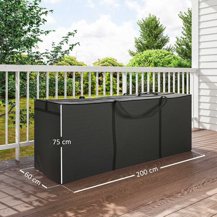 Waterproof storage bag for garden cushions, 200 x 60 x 75 cm