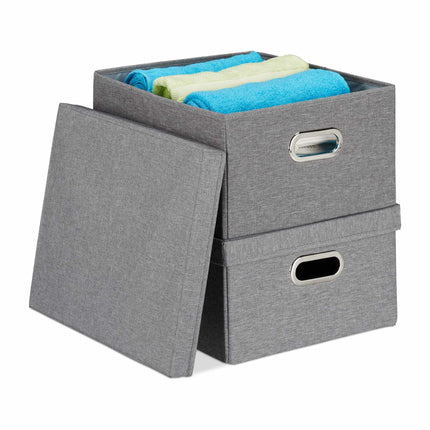Úložný box s víkem, sada 2 ks