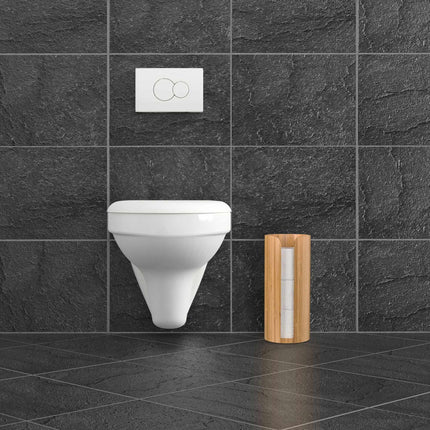 Storage of toilet rolls in bamboo