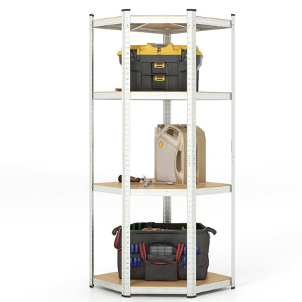 Storage shelf 70 x 70 x 180 cm heavy duty shelf with 4 adjustable shelves silver