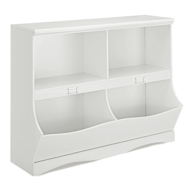 Lagerregal mit Behältern Spielzeugregal für Kinder 105,5 x 39,5 x 84 cm weiß