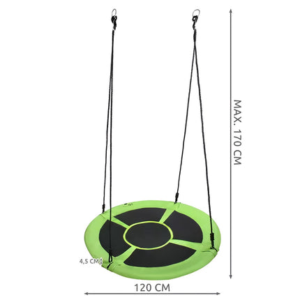 Houpačka čapí hnízdo 100 cm, zeleno-černá, 23514
