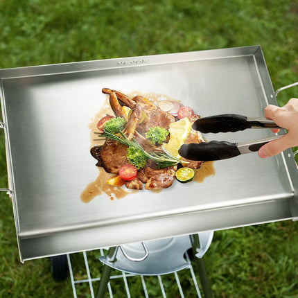 Stove Top Griddle Pan, 23.5x16in Stainless Steel, Grease Groove