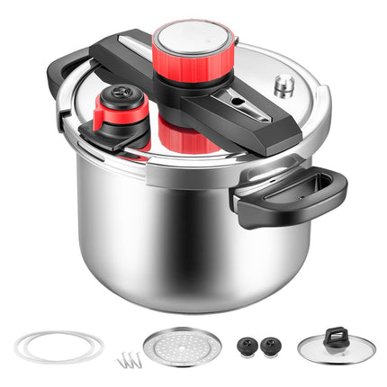Stovetop Pressure Cooker 6L, Stainless, 3 Pressure Levels