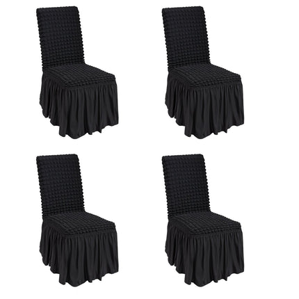 Stretch Spandex Folding Chair Covers, 4-Pack Black
