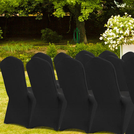 Stretch Spandex Folding Chair Covers, Black, 30 Pack