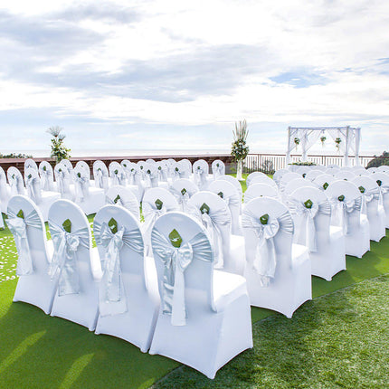 Stretch Spandex Folding Chair Covers, White, 30 Pack