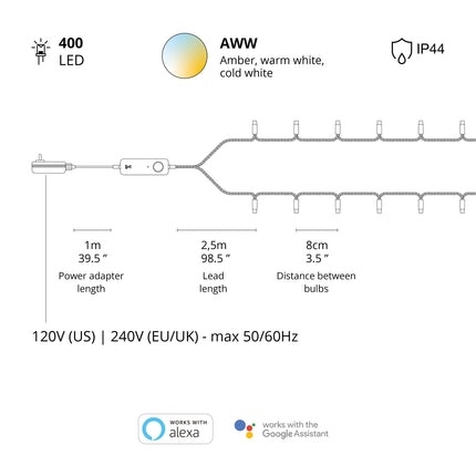 Světelný řetěz 400 AWW LED Gen.II Gold Edition