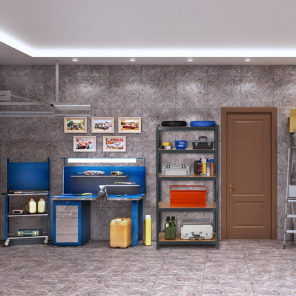 Strong shelves with 5 levels