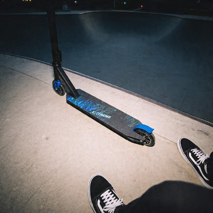 Freestyle koloběžka, PU kolečka 110mm, ABEC-7, grafika modrý lev