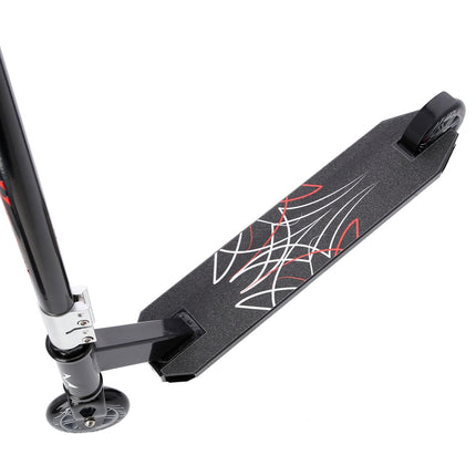 Stunt Scooter with Aluminium Deck and Rear Foot Brake, Black-Red, Max 100 kg