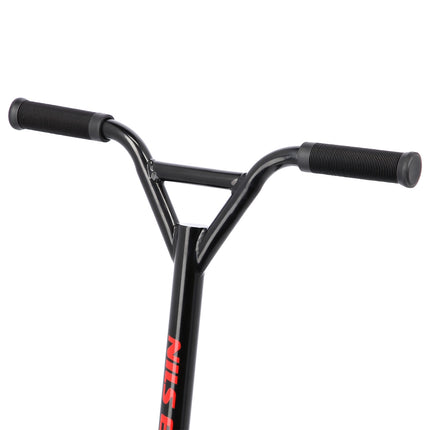 Stunt Scooter with Aluminium Deck and Rear Foot Brake, Black-Red, Max 100 kg