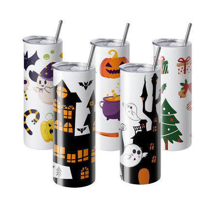 Sublimation Tumblers, 12 Pack 20 Oz Stainless With Lids And Straws