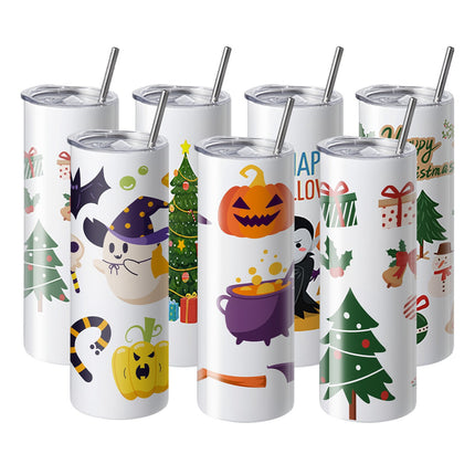 Sublimation Tumblers 8-Pack, 20 Oz Stainless Double Wall