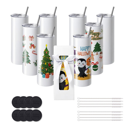 Sublimation Tumblers 8-Pack, 20 Oz Stainless Double Wall