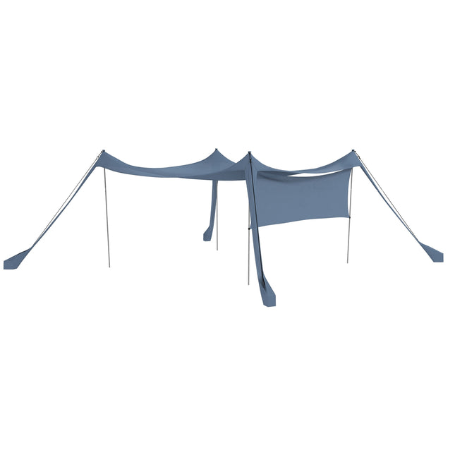 Waterproof Screen Awning, Steel Poles, Bag - Blue
