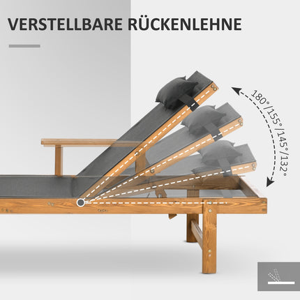Polohovatelné zahradní lehátko, 85x200 cm, nosnost 120 Kg