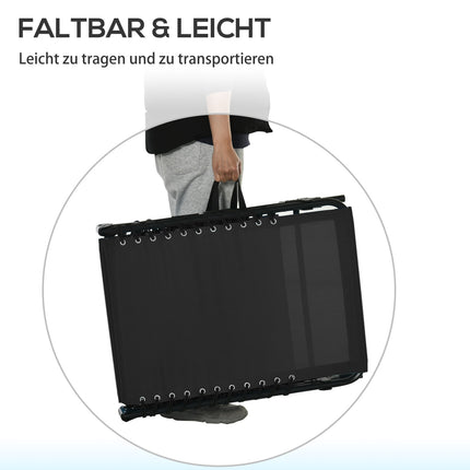 Polohovatelné lehátko, skládací ocelový rám – černé