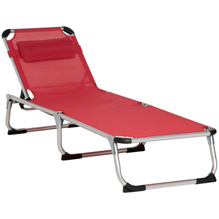 Nastavitelné ergonomické lehátko ze síťoviny, skládací, červená