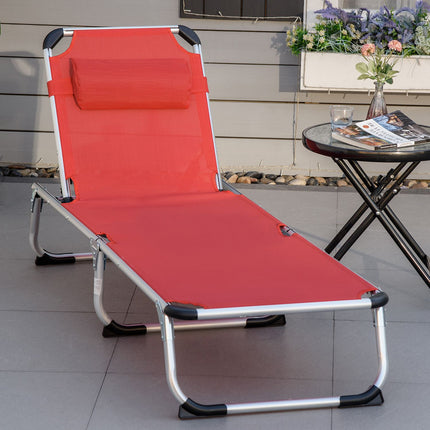 Nastavitelné ergonomické lehátko ze síťoviny, skládací, červená