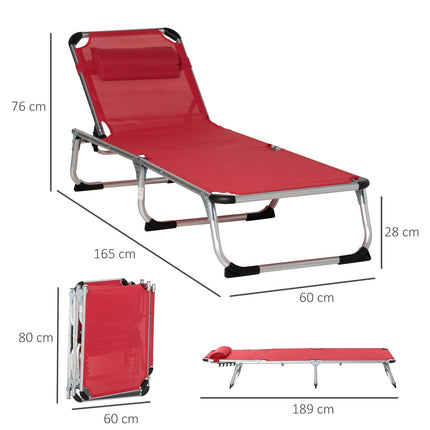 Nastavitelné ergonomické lehátko ze síťoviny, skládací, červená