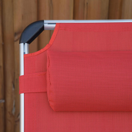 Nastavitelné ergonomické lehátko ze síťoviny, skládací, červená
