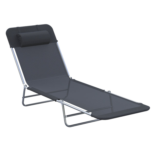 Černé venkovní lehátko - relaxační zahradní křeslo