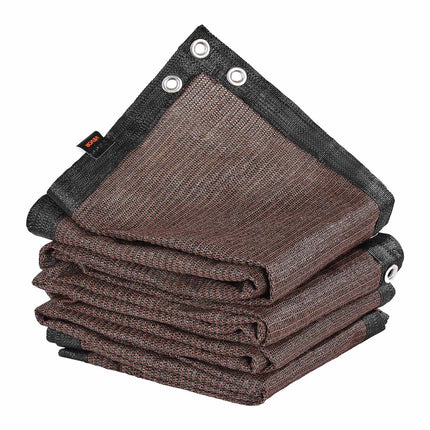 Sun Shade Cloth 10 x 12 ft, 90% Block, HDPE, Brown