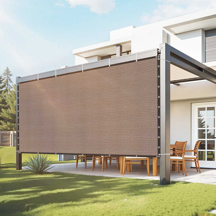 Sun Shade Cloth 10 x 12 ft, 90% Block, HDPE, Brown