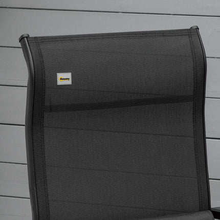 Polohovatelná zahradní židle, černý textil, ocel 70x65x111 cm