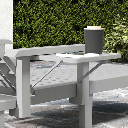 Outdoor sun lounger set, wooden look, adjustable in 5 positions