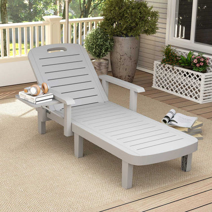 Outdoor sun lounger set, wooden look, adjustable in 5 positions