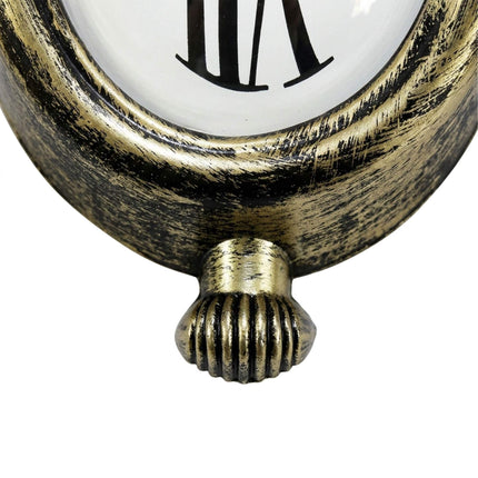 Surrealistické bronzové stolní hodiny – prohnutý design, 16 cm