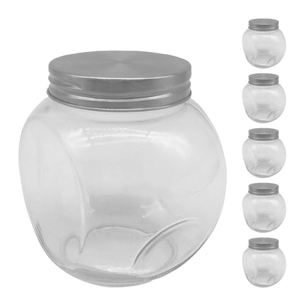 Sklenice na sladkosti sada 6 ks, 480ml skleněné dózy