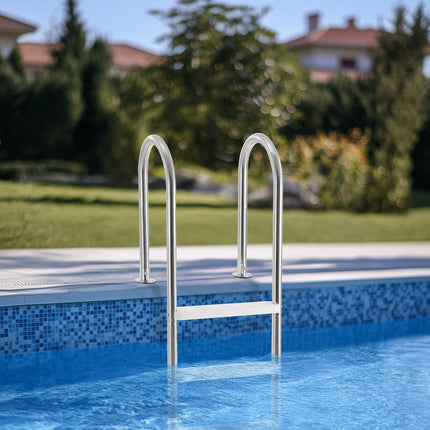 Swimming Pool Ladder, 4-Step Double Handrails, 304 Steel