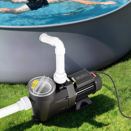 Swimming Pool Pump 1300W, 28,800 L/H, 24-Hour Timer, Filter Basket