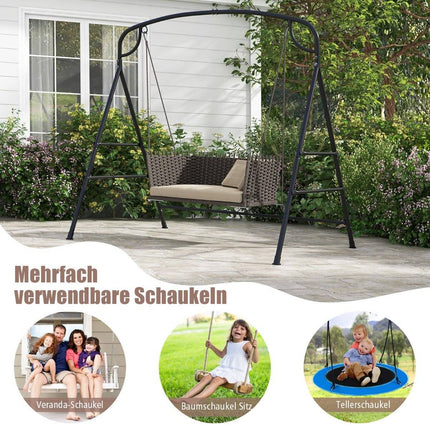 Swing frame for hanging bench frame for porch swing 180 x 133 x 182 cm black