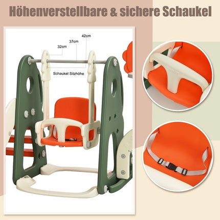 Rám houpačky skluzavka a houpačková sestava pro batolata 172 x 182 x 108-120 cm oranžová