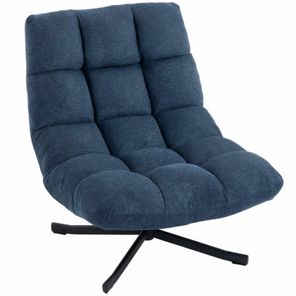 Otočné designové křeslo, žinylka bez područek, tmavě modré