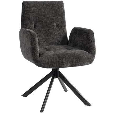 Otočné designové křeslo, moderní design, černé, nosnost 120 kg