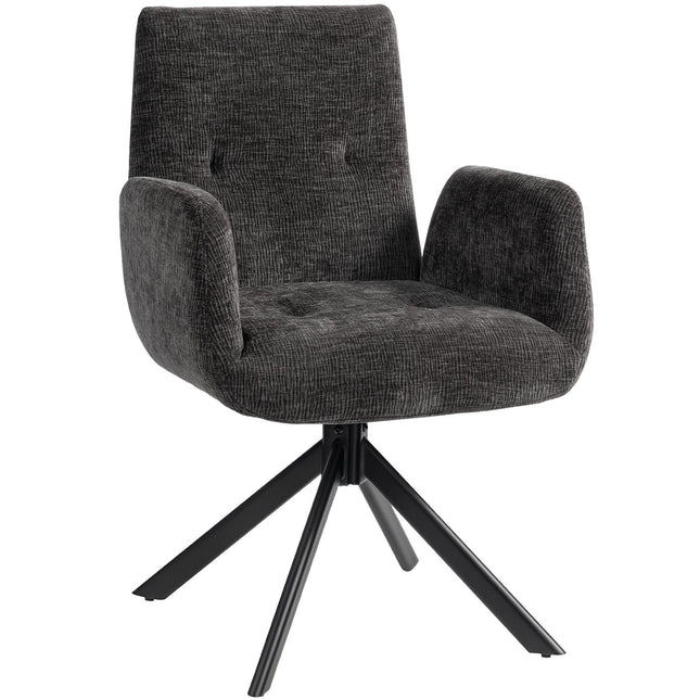 Otočné designové křeslo, moderní design, černé, nosnost 120 kg